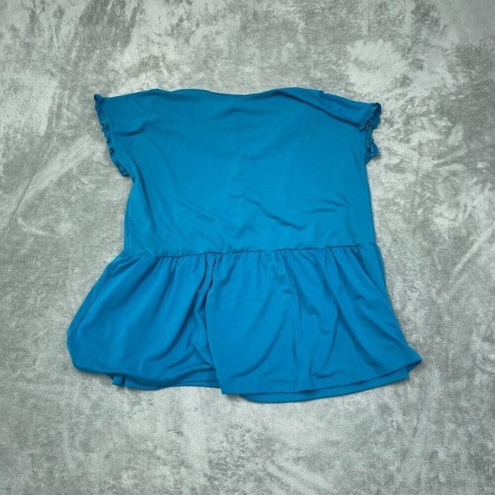 Lane Bryant Womens Blue Peplum Top 14/16 Polyester/Rayon/Spandex 6715 - Picture 2 of 7